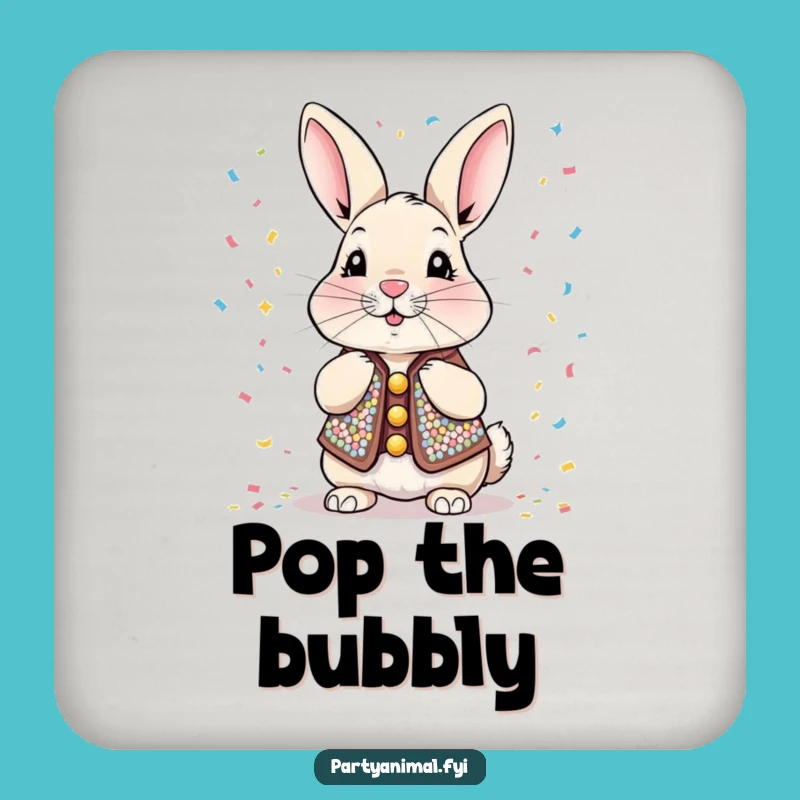 Funny Rabbit Coaster: Sequined Confetti Blower - Protect Furniture Gift!