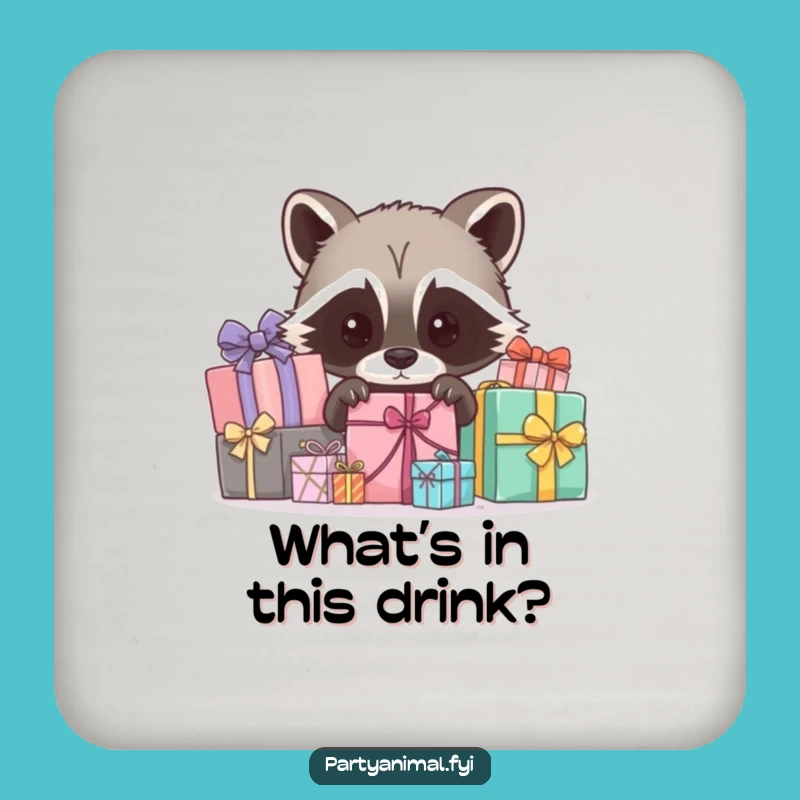 Funny Raccoon Coaster: Curious Gift Peeker's Protective Charm