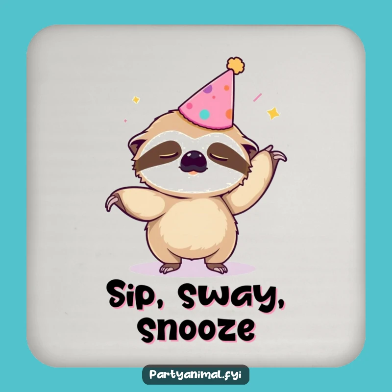Funny Sloth Macarena Coasters: Slow Dance Table Protection, Hilarious Gift Set
