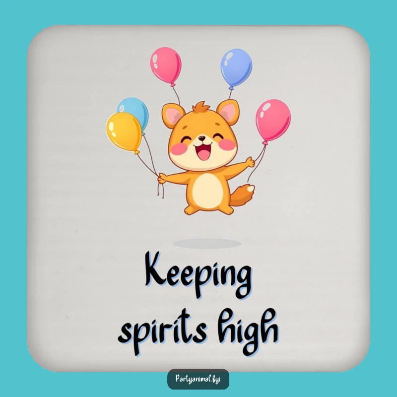 Funny Juggling Animal Coasters: Sip in Style with this Cheerful Character!