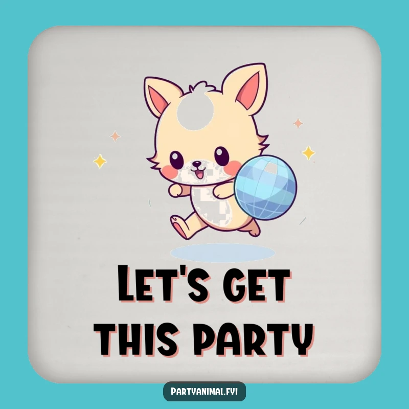 Funny Animal Disco Ball Coaster - Protect Surfaces with Party Style!