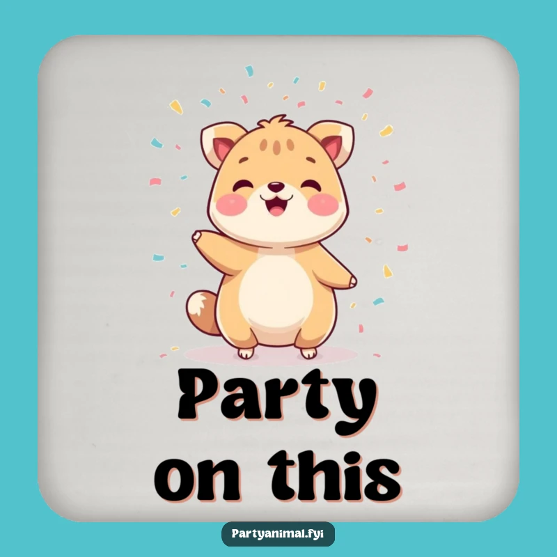 Protect Surfaces with a Smile: Funny Animal Confetti Coaster