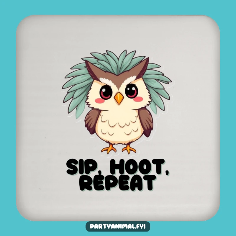 Funny Owl Boa Coaster Set: Protect Surfaces with Theatrical Style