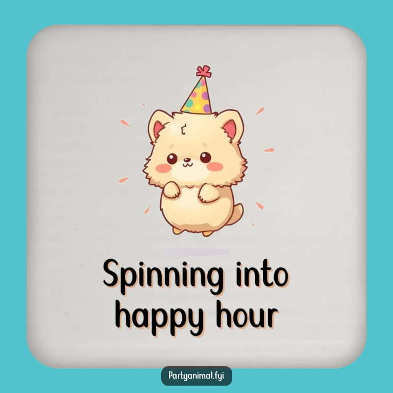 Funny Fluffy Party Animal Coasters: Protect Surfaces with Hilarious Spinning Character Style!