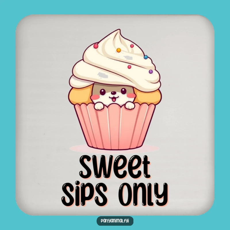 Funny Mischievous Animal Cupcake Drink Coaster: Protect Surfaces with Sweetness, Fun Funny Gift!