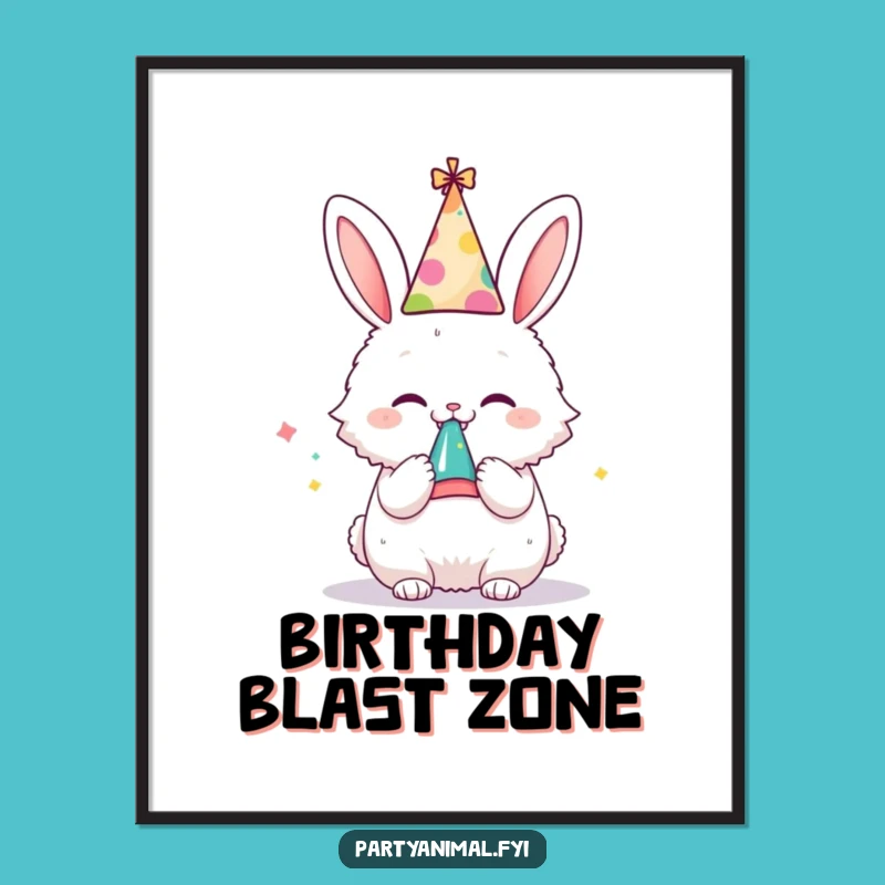 Funny Bunny Party Poster: Festive Decor and Hilarious Gift Idea