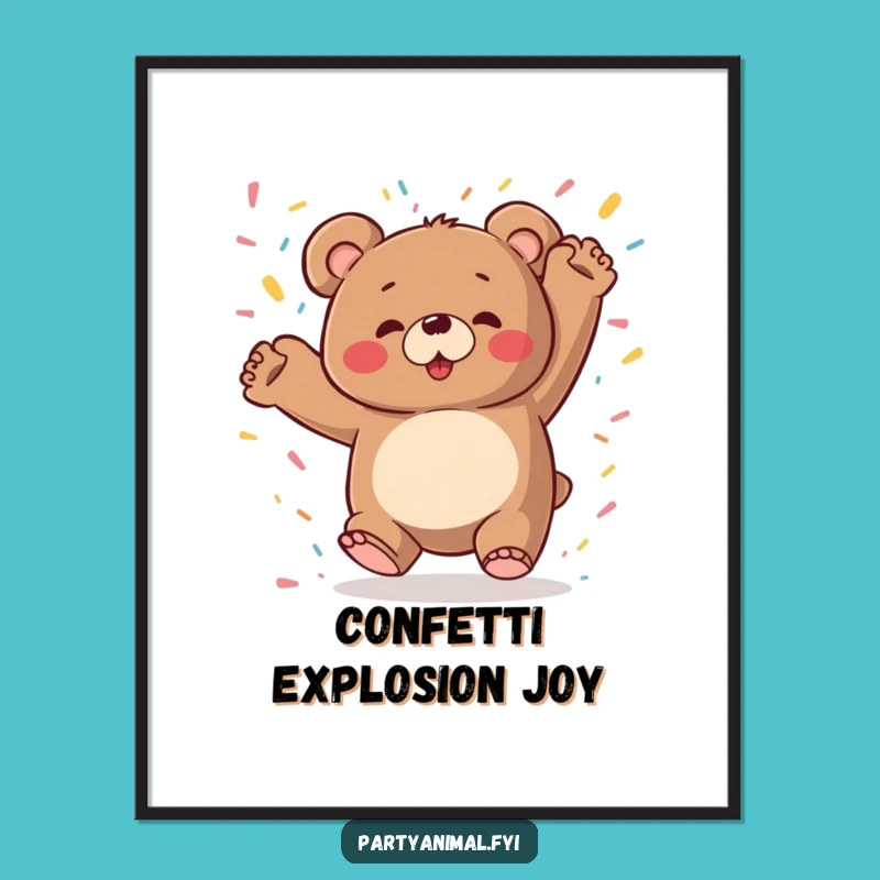 Funny Bear Art Poster: Wild Dancer Decor, Unique Funny Gift