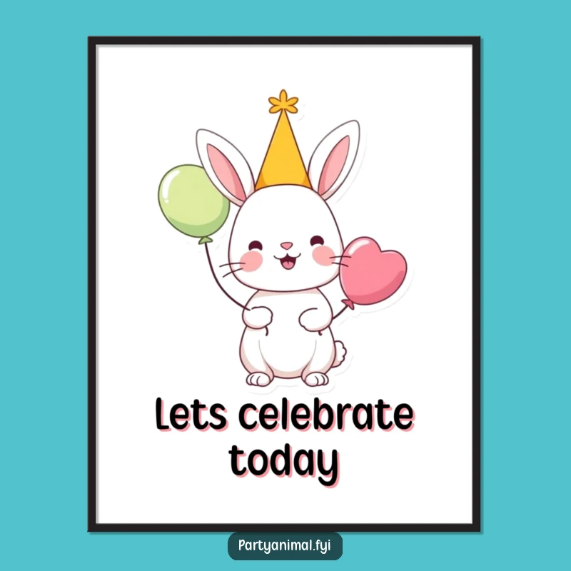 Funny Rabbit Party Poster: Cheerful Character Art, Hilarious Decor for Celebrations