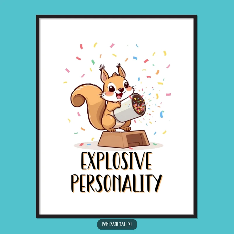 Funny Squirrel Cannon Poster: Playful Launch Wall Art Gift