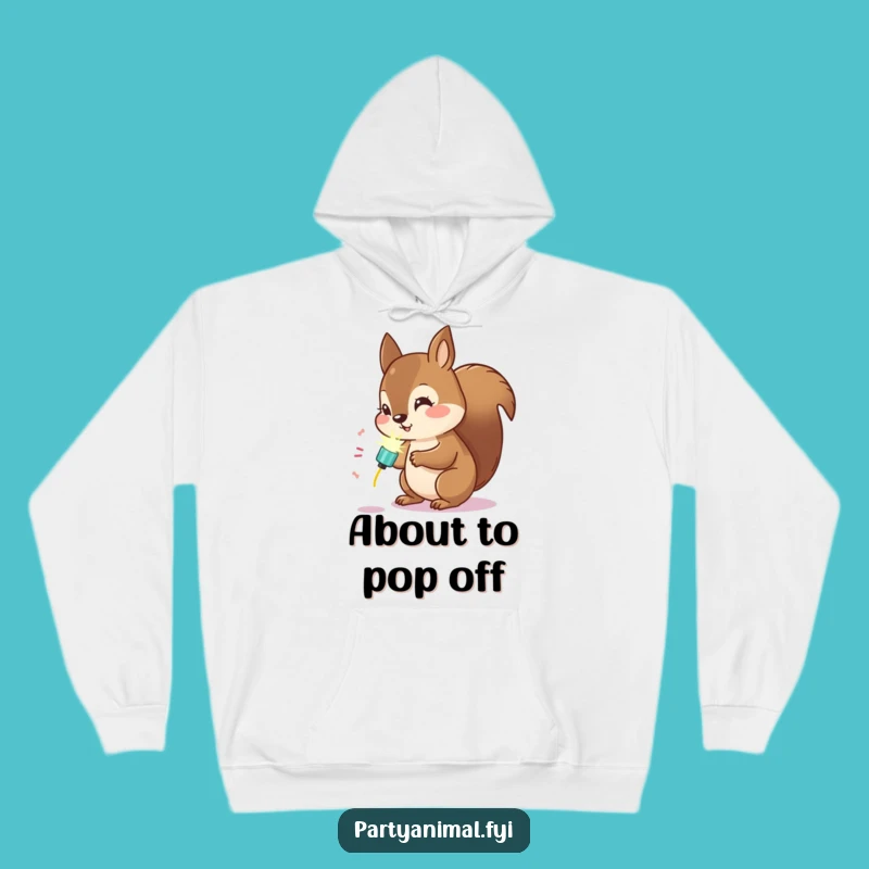 Funny Kawaii Squirrel Party Popper Hoodie: Cozy Up with Curiosity!
