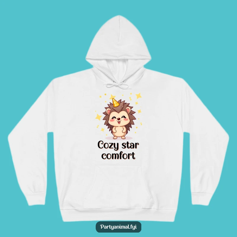 Funny Hedgehog Stars Hoodie: Cozy Comfort and Sparkling Joy
