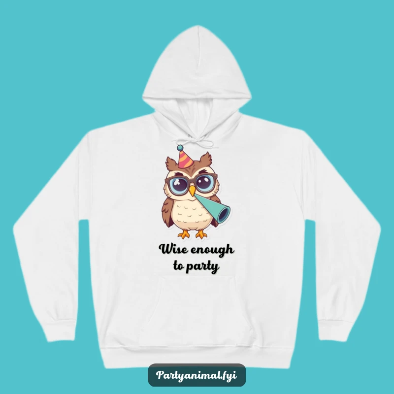 Funny Owl Glasses Party Horn Hoodie: Cozy Celebration Wear, Ideal Funny Gift!