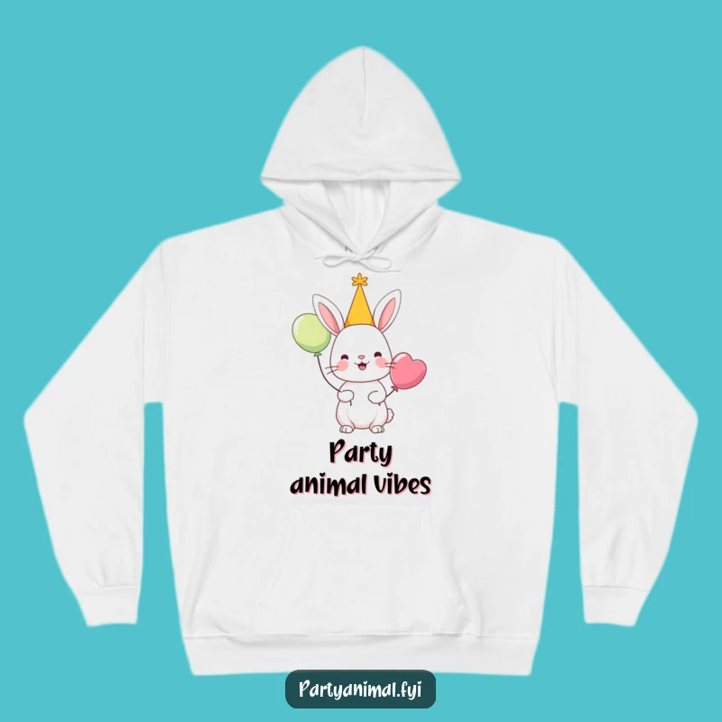Funny Rabbit Party Hoodie: Cheerful Character Design, Cozy & Hilarious Gift