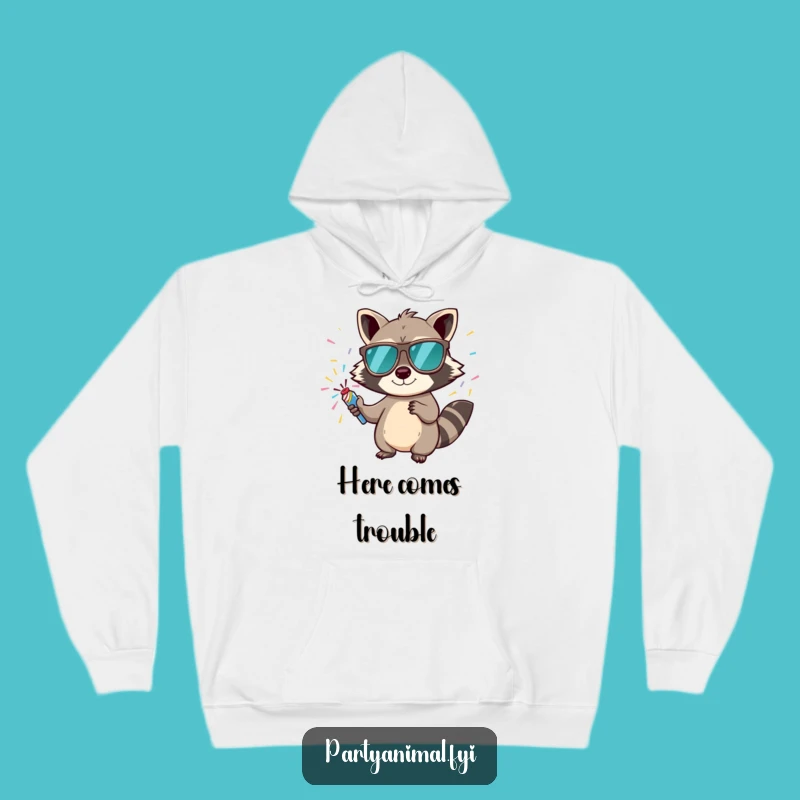 Funny Raccoon Hoodie: Cozy Party Vibes, Mischievous Character Gift