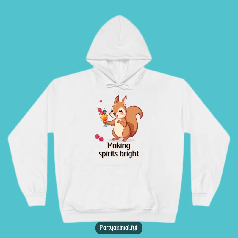 Funny Squirrel Cocktail Hoodie: Cozy Berry Juggling Wear, Perfect Warm Funny Gift
