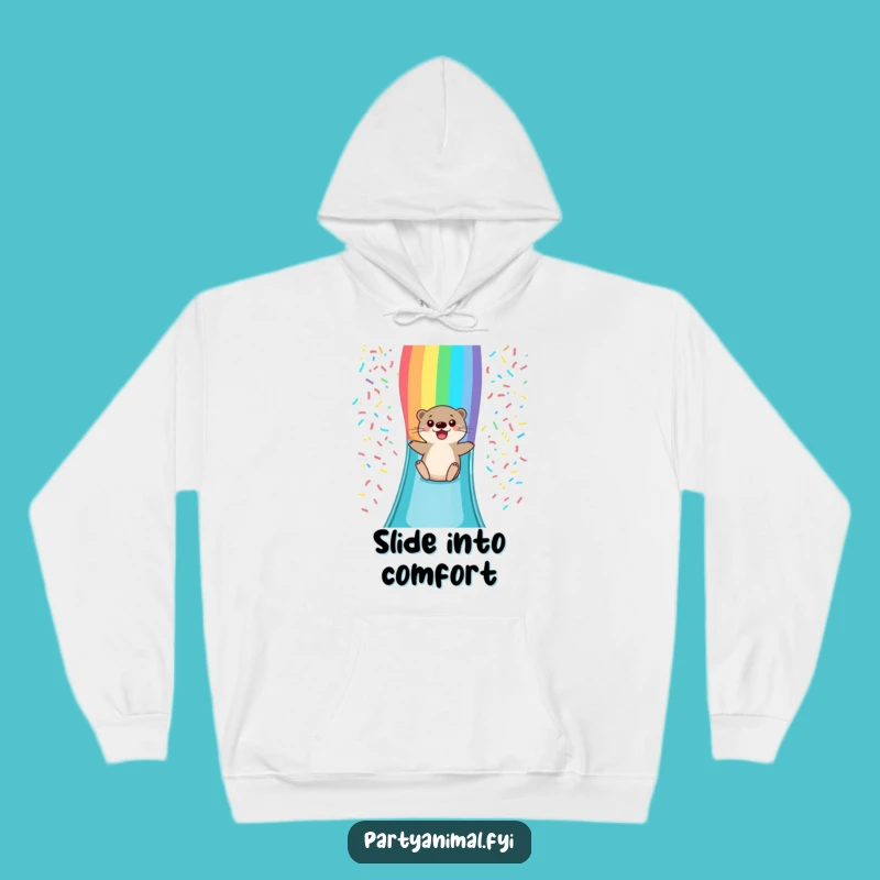 Funny Otter Rainbow Slide Hoodie: Cozy Comfort and Hilarious Style