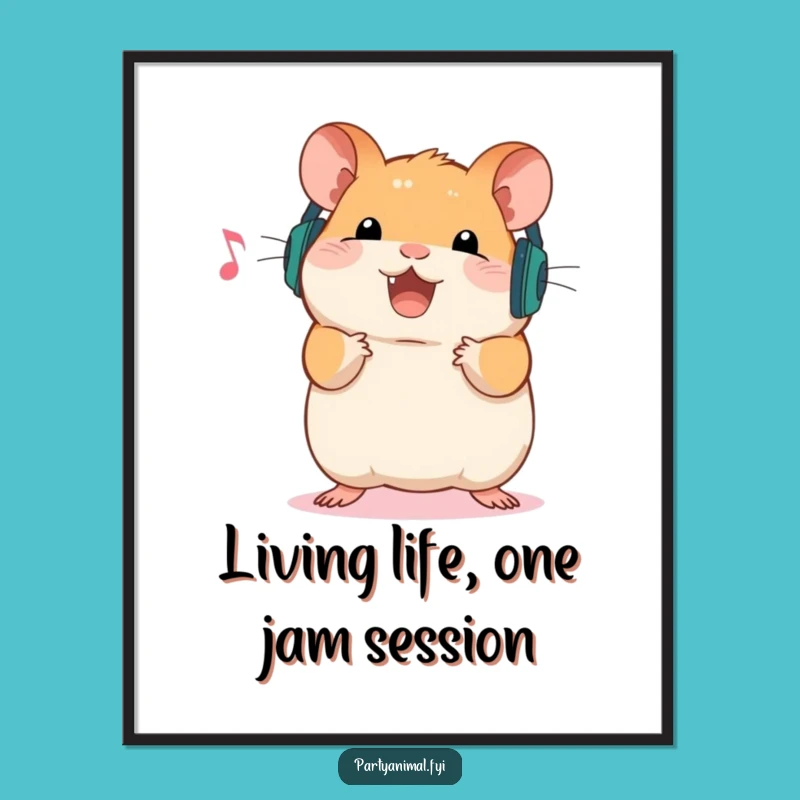 Free Printable Hamster Wall Art: Musical Mouse Downloadable Decor Art