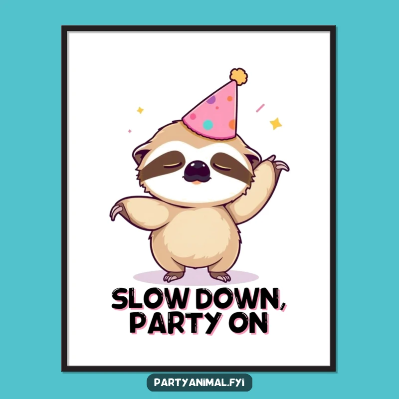 Free Printable Wall Art: Sleepy Sloth Macarena Dance Party Art