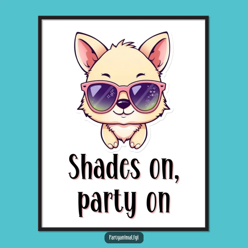 Free Printable Wall Art: Winking Animal Sunglasses Cool Retro Downloadable Art