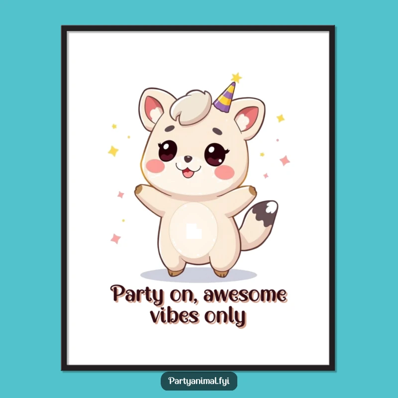 Funny Free Printable Wall Art: Bouncing Party Animal Lights Downloadable Art for Festive Decor