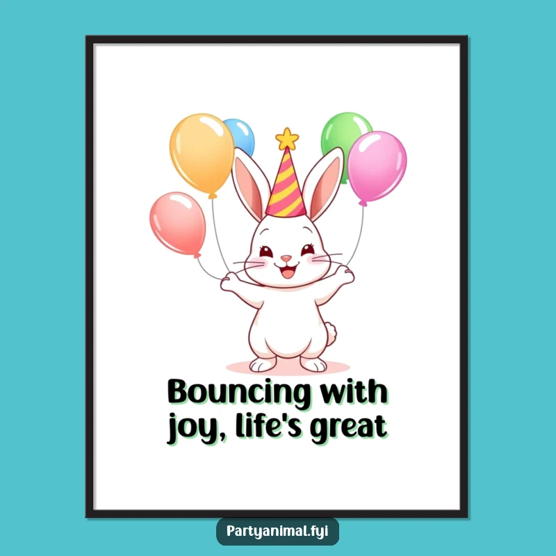 Funny Free Printable Wall Art: Bunny Balloon Juggler Art Downloadable