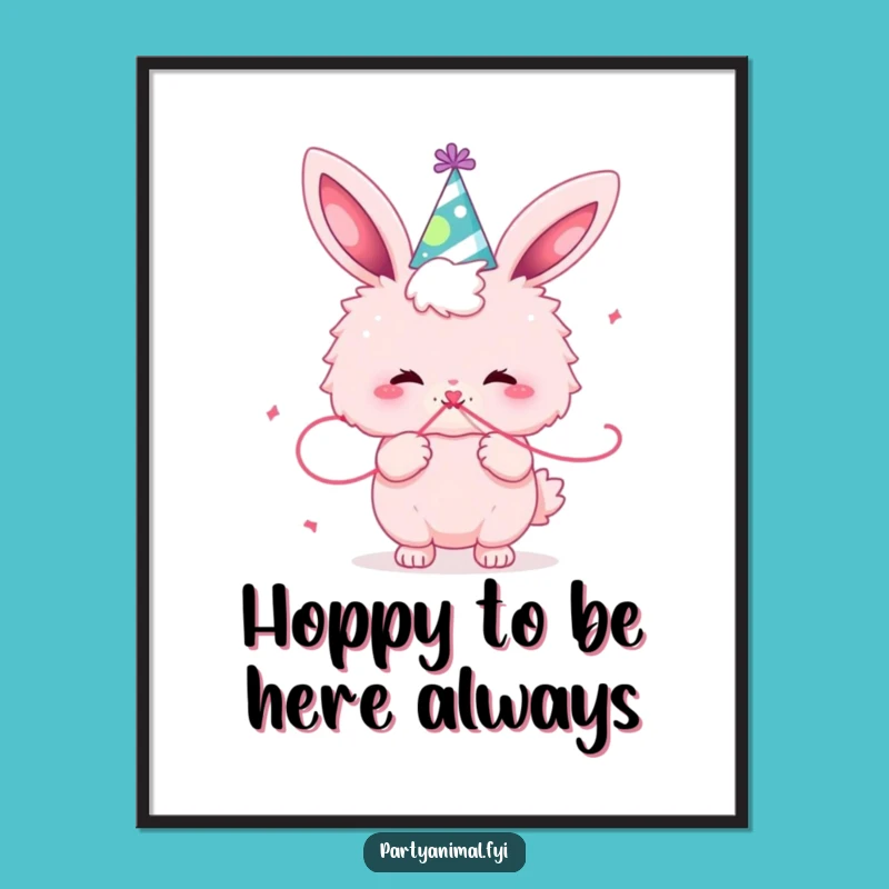Funny Free Printable Wall Art: Bunny Streamer Party Art for Nursery Decor Downloadable