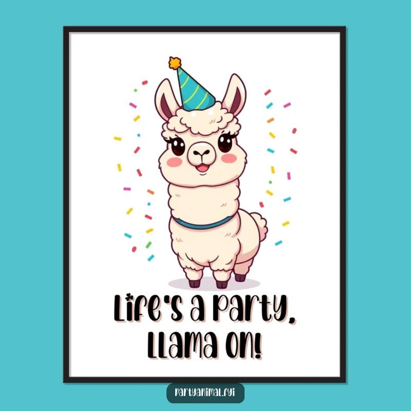 Free Printable Wall Art: Funny Juggling Llama Party Scene, Quirky Home Decor Downloadable Art