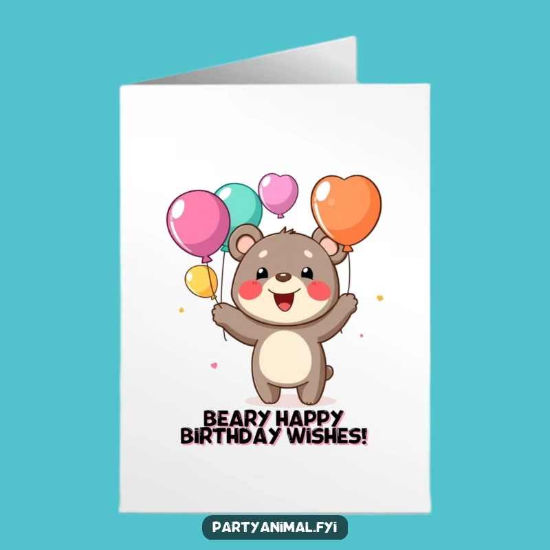Free Printable Birthday Card: Juggling Bear, Funny Downloadable Gift for Joy