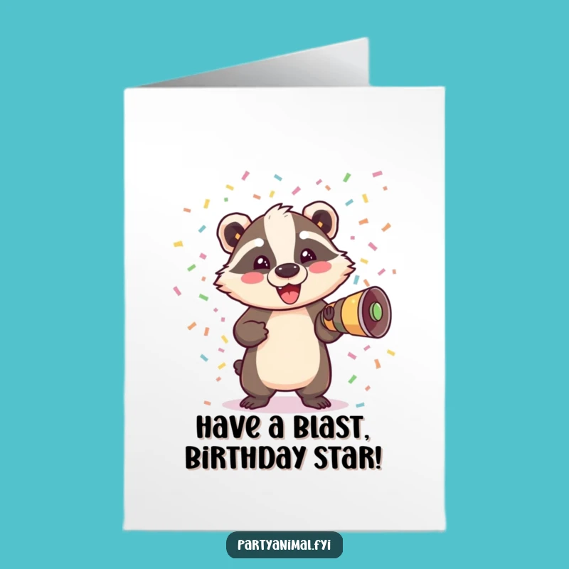 Free Printable Badger Cannon Card: Explosive Birthday Downloadable Gift for Fun