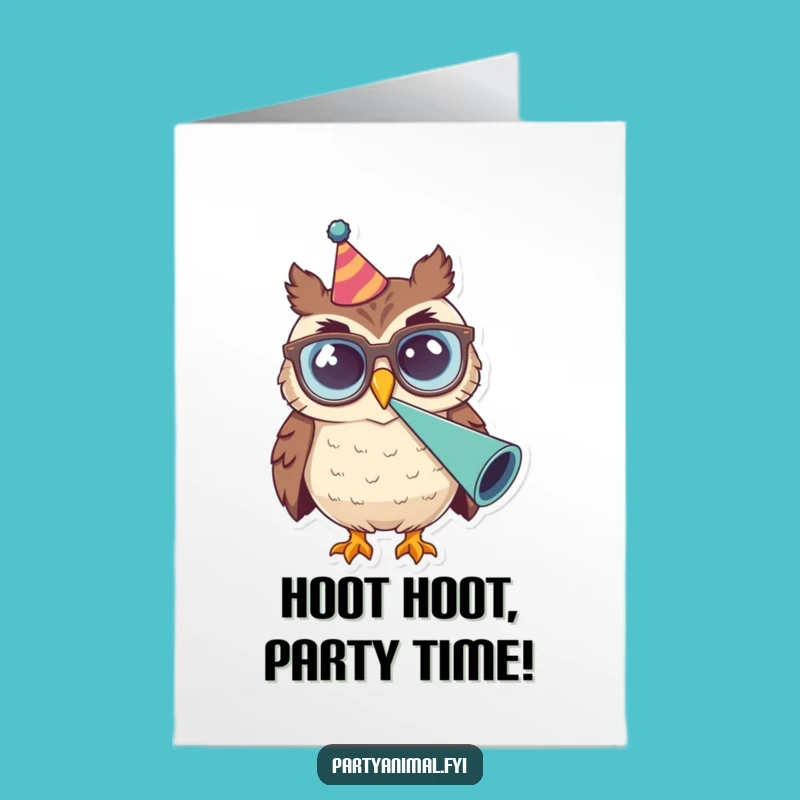 Free Printable Owl Birthday Card: Funny Downloadable Gift with Loud Cheers