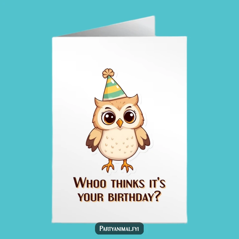 Free Printable Owl Hat Card: Curious Birthday Downloadable Gift for Party Fun
