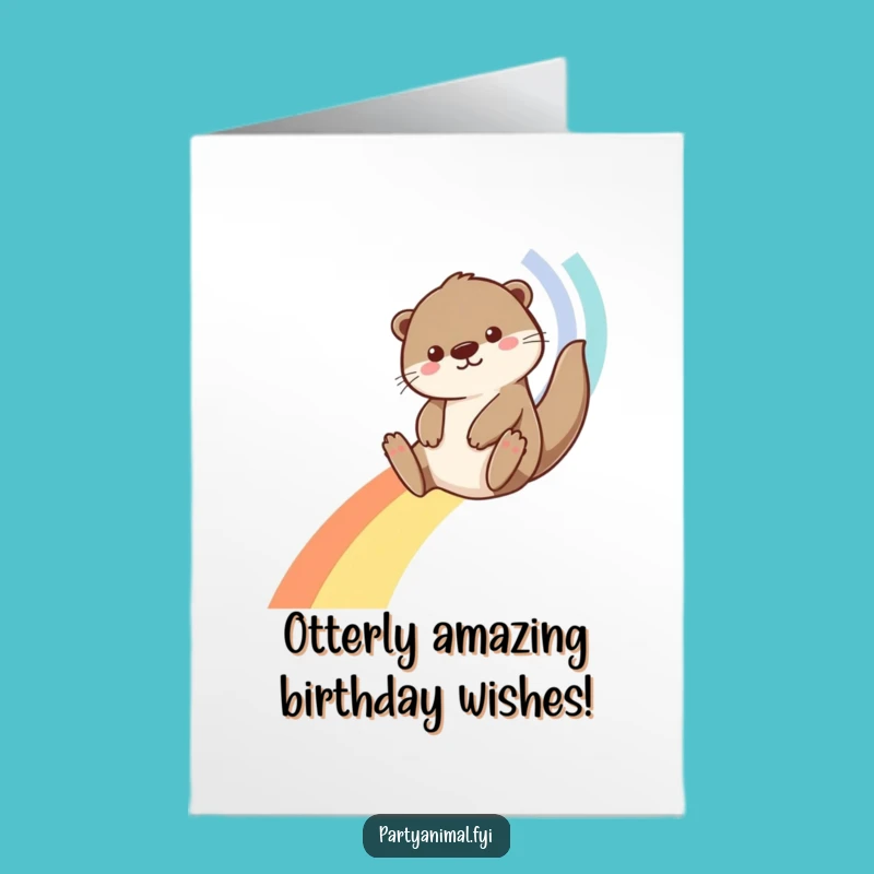 Free Printable Otter Rainbow Card: Hilarious Birthday Downloadable Gift for Instant Fun