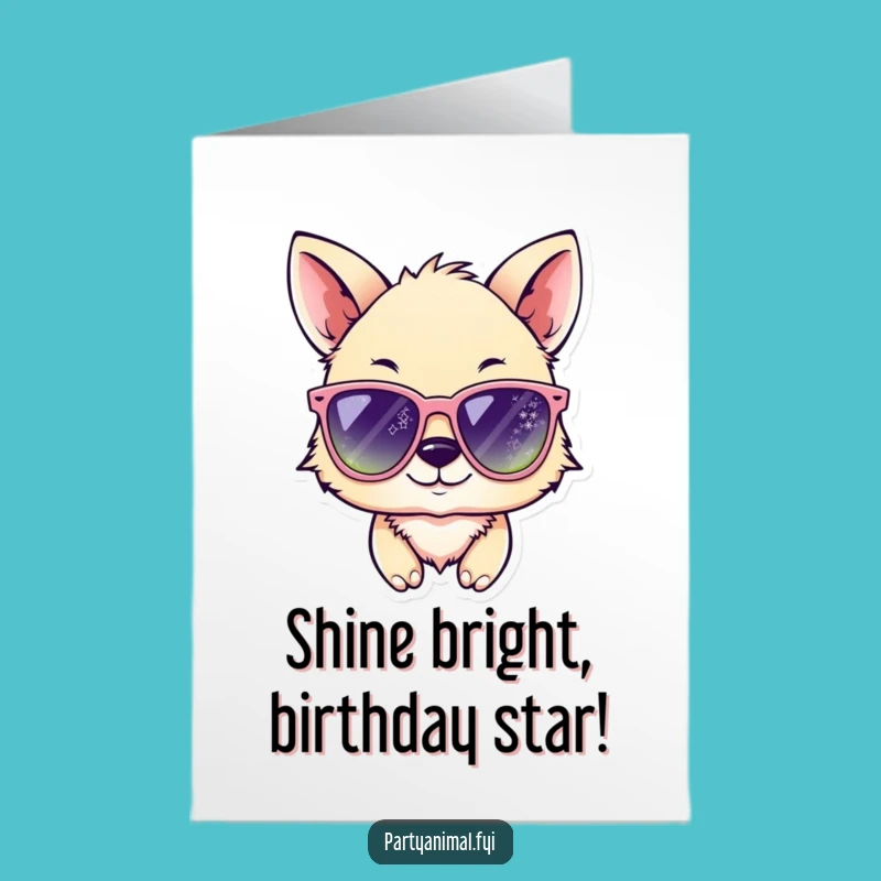 Free Printable Birthday Card: Winking Animal & Sunglasses Fun Downloadable Gift