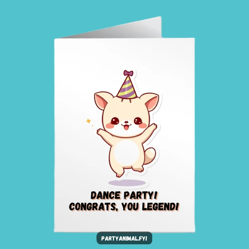 Free Printable Party Animal Congrats Card: Happy Dancer, Festive DIY Downloadable