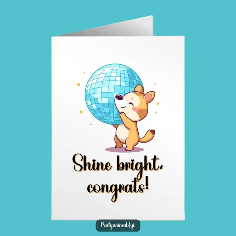 Free Printable Congrats Card: Disco Ball Fun! Downloadable Celebration Gift