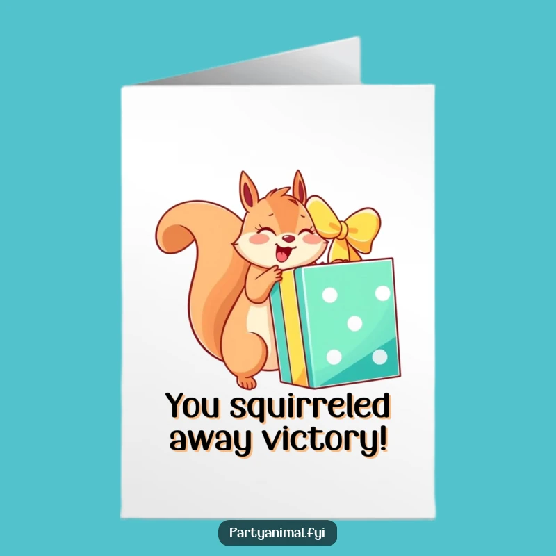 Free Printable Congrats Card: Squirrel Gift Surprise, Funny Downloadable Gift