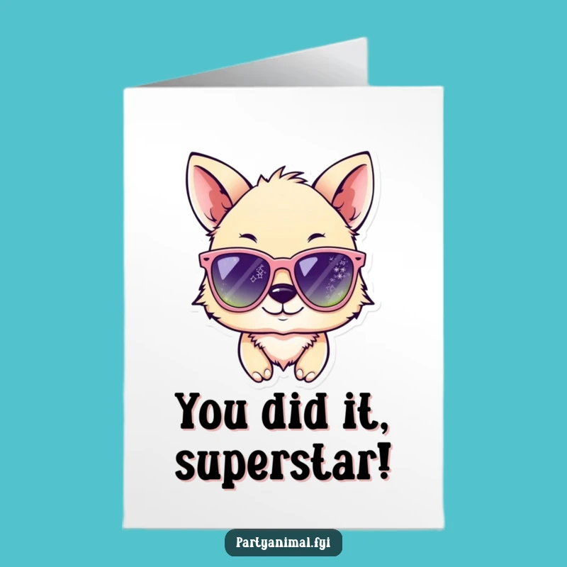 Free Printable Congrats Card: Winking Animal Sunglasses Hilarious Downloadable Gift