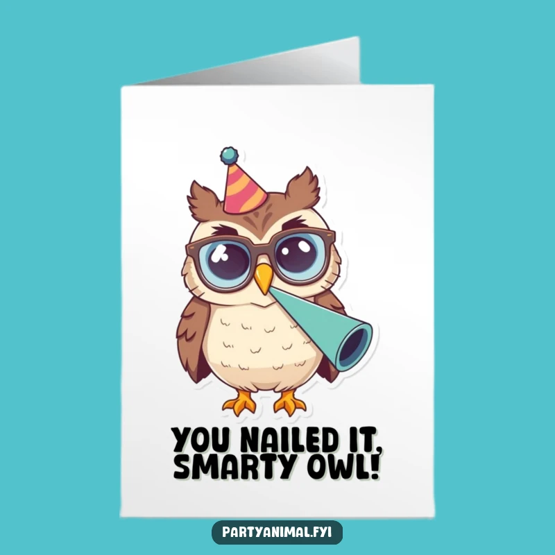 Free Printable Owl Congrats Card: Funny Downloadable Gift for Loudest Cheers