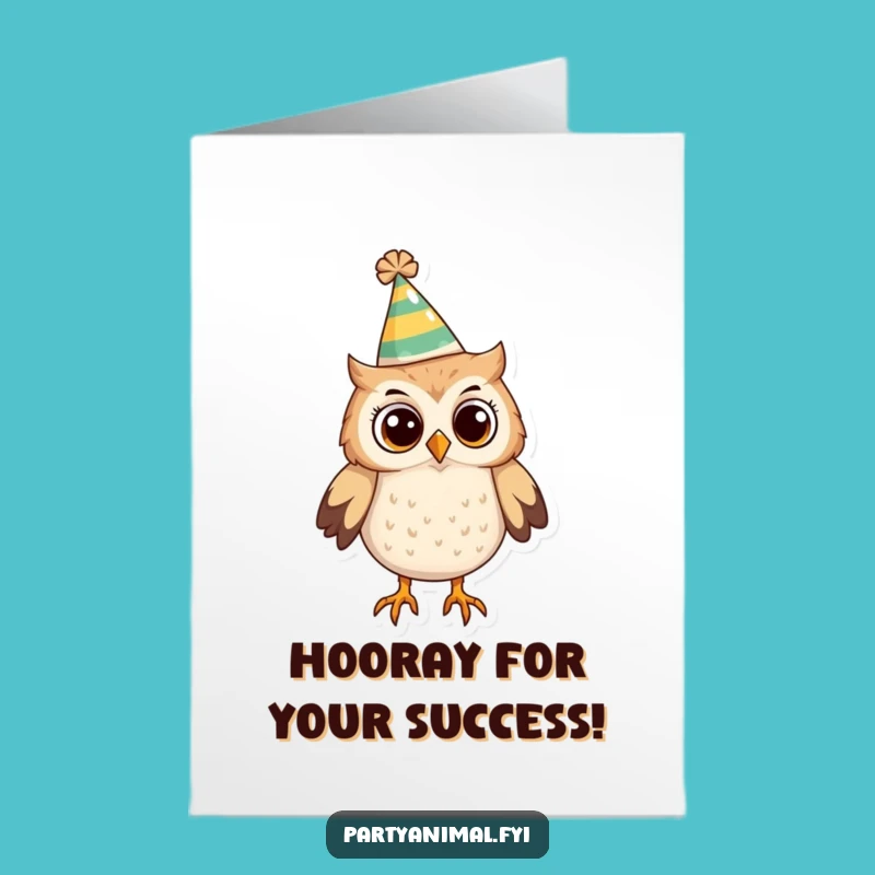 Free Printable Owl Hat Card: Inquisitive Congrats Downloadable Gift for Achievements