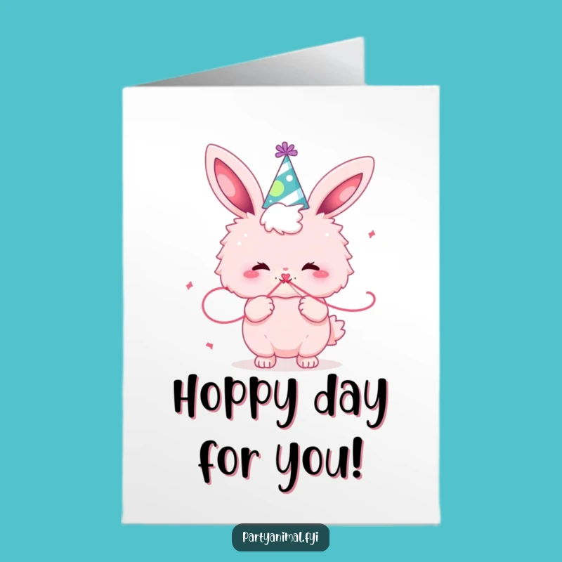 Free Printable Congratulations Card: Bunny Streamer Celebration Downloadable Gift