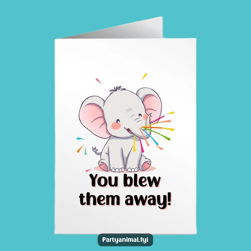 Kawaii Elephant Streamer Spray: Free Printable Congrats Card for Joy!