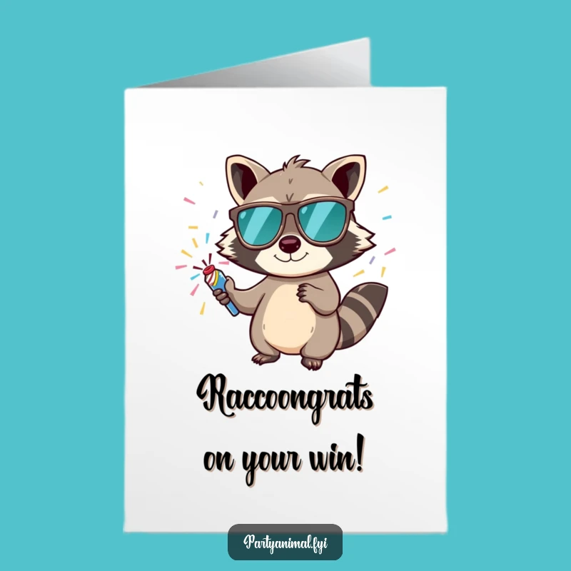 Free Printable Raccoon Congrats Card - Hilarious Downloadable Gift for Big Wins