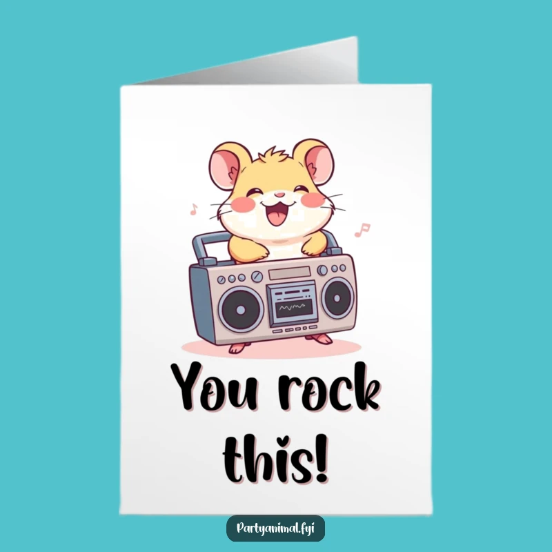 Free Printable Hamster Congrats Card: Boombox Groover Hilarious Downloadable Gift
