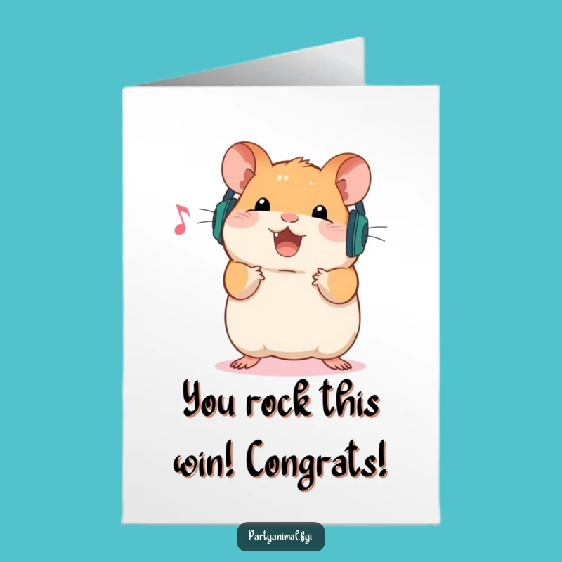 Free Printable Hamster Congrats Card: Musical Vibes Downloadable Celebration