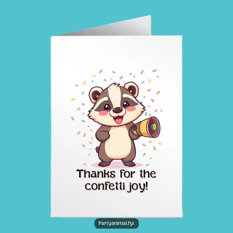 Free Printable Badger Cannon Card: Fun Thank You Downloadable Gift for Big Thanks
