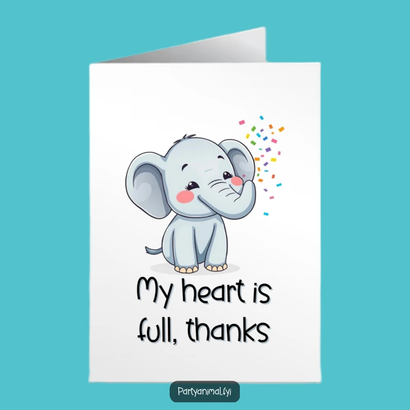 Free Printable Elephant Thank You Card: Confetti Trunk Gratitude