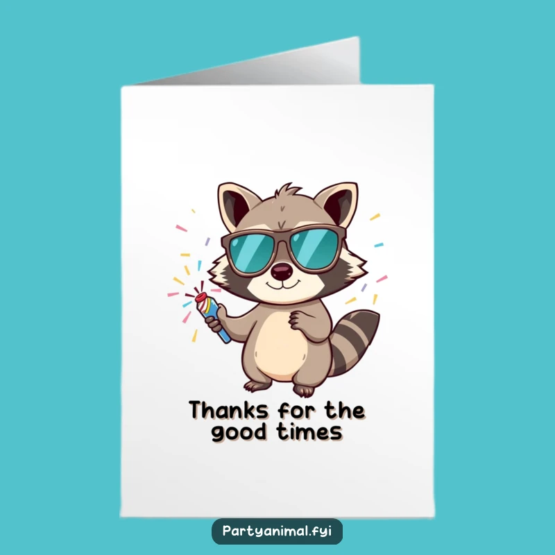 Free Printable Raccoon Thank You Card - Funny Downloadable Gift of Gratitude