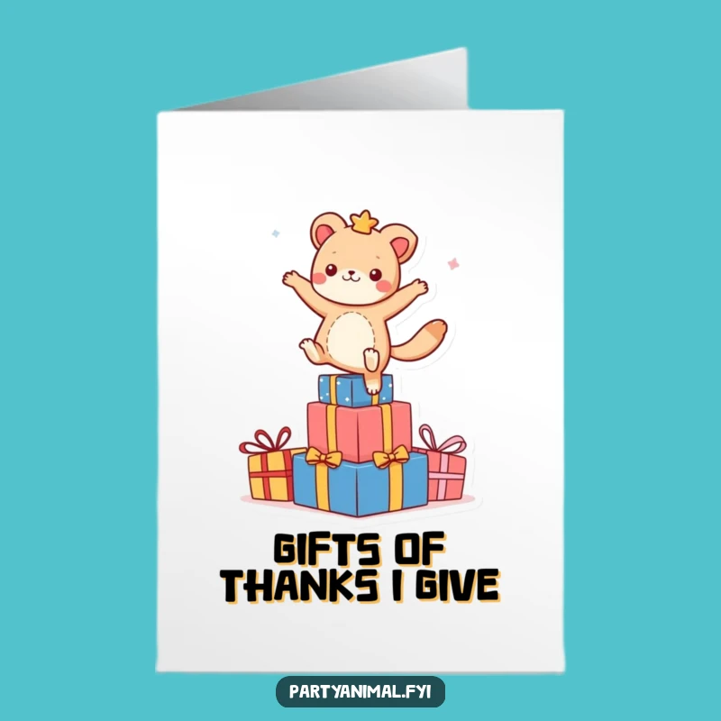 Free Printable Thank You Card: Dancing Animal on Gifts Expressive Downloadable Gift