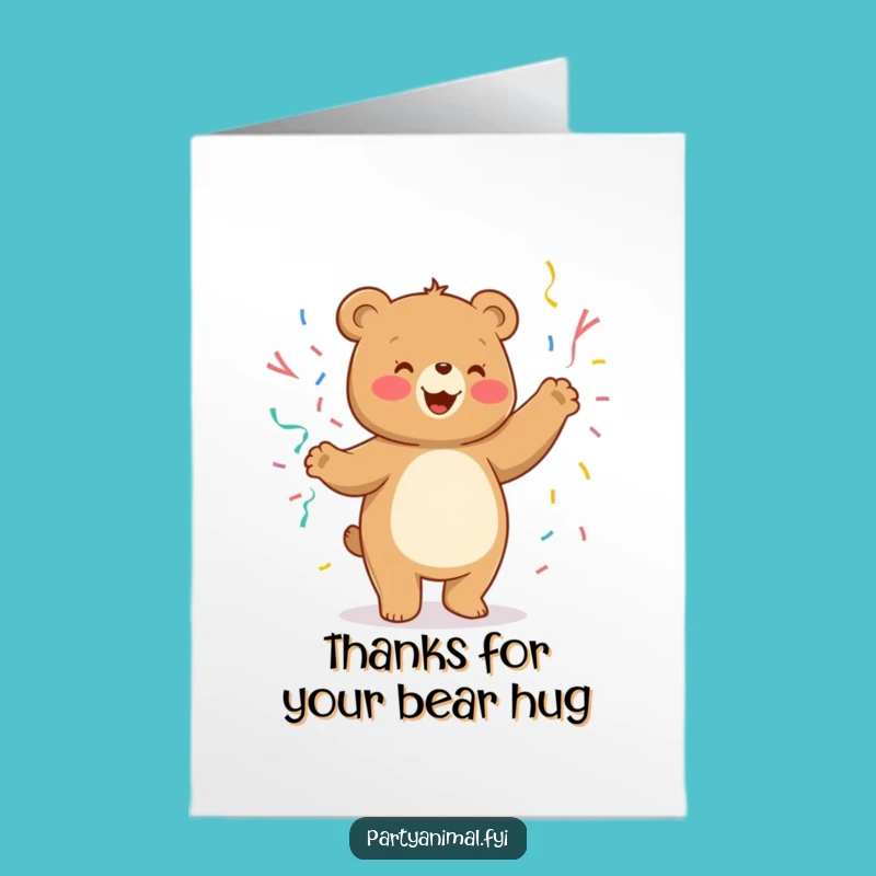 Free Printable Thank You Card: Dancing Bear - Whimsical DIY Gift