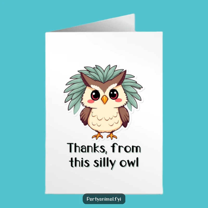 Free Printable Thank You Card: Dazzling Owl Boa - Chic Humorous Download